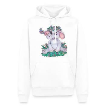 Niedlicher Baby Elefant mit Blumen Frühling Kind - Männer Premium Bio Hoodie - Weiß - Vorne - Nico (187cm)