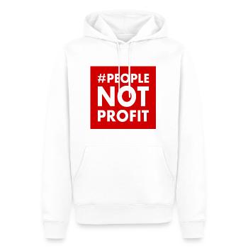 People not profit - Sweat à capuche Premium bio Homme - blanc - Devant - Nico (187cm)