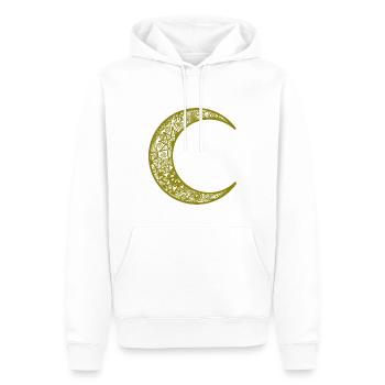 Tatouage au henné vert Croissant de lune - Sweat à capuche Premium bio Homme - blanc - Devant - Nico (187cm)