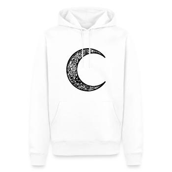 Tatouage au henné noir Croissant de lune - Sweat à capuche Premium bio Homme - blanc - Devant - Nico (187cm)