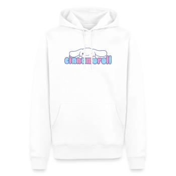Cinnamoroll Peeks Over Lettering - Men’s Premium Organic Hoodie - white - Front - Nico (187cm)