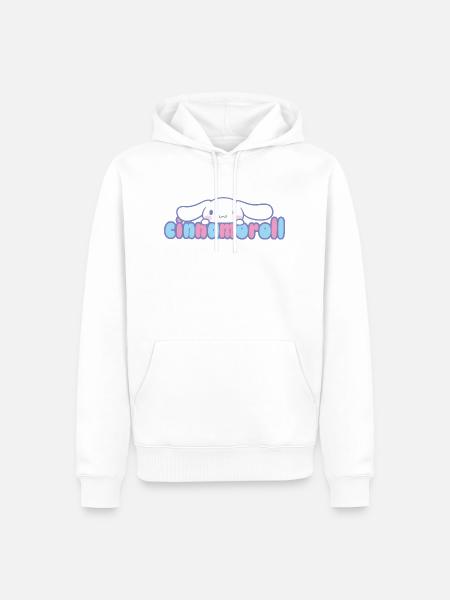 Cinnamoroll Peeks Over Lettering - Men’s Premium Organic Hoodie - white