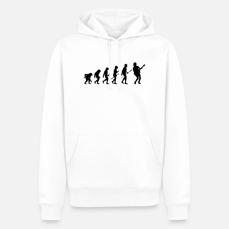 guitar guitare evolution - Sweat à capuche Premium bio Homme - blanc