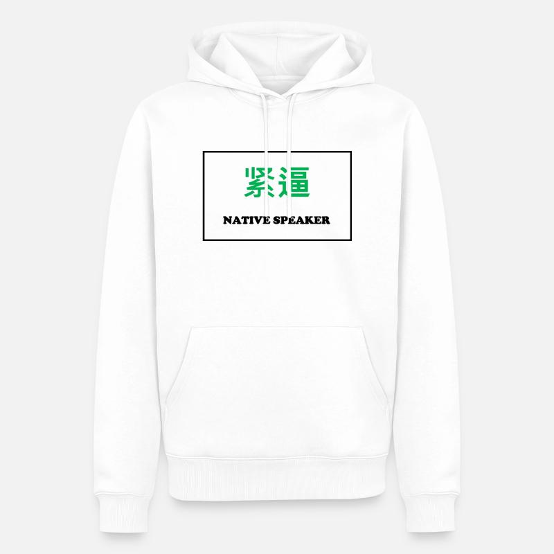 Native Speaker, Chinesisch - Männer Premium Bio Hoodie - Weiß