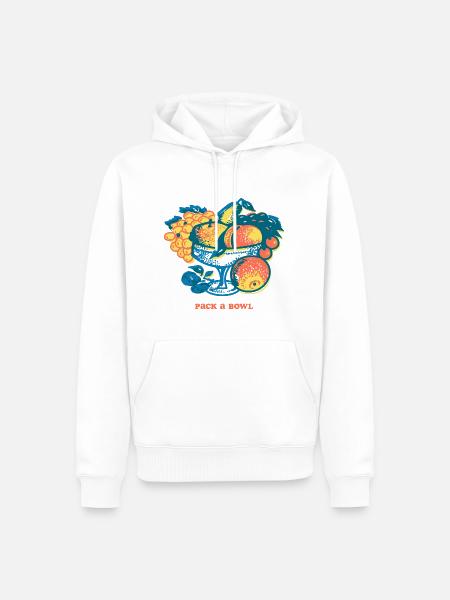 Pack A Bowl T-Shirt - Felpa con cappuccio ecologica premium da uomo - bianco