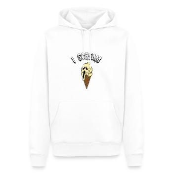Je crie de la glace - Design Premium - Sweat à capuche Premium bio Homme - blanc - Devant - Nico (187cm)