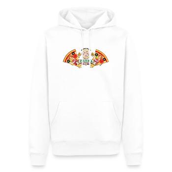 Pizza Pizzeria Menu de qualité supérieure - Sweat à capuche Premium bio Homme - blanc - Devant - Nico (187cm)