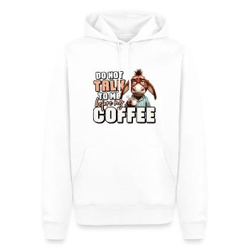 Âne au café - Sweat à capuche Premium bio Homme - blanc - Devant - Nico (187cm)