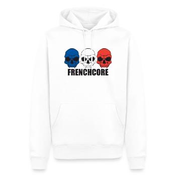 Frenchcore - Männer Premium Bio Hoodie - Weiß - Vorne - Nico (187cm)