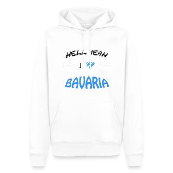 Hell Yeah i love Bavaria - Männer Premium Bio Hoodie - Weiß - Vorne - Nico (187cm)