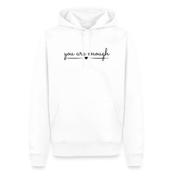 You Are Enough - Men’s Premium Organic Hoodie - white - Front - Nico (187cm)