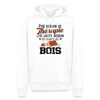 Bûcheron Forestier élagueur métier Forêt Bois - Sweat à capuche Premium bio Homme - blanc - Devant - Nico (187cm)