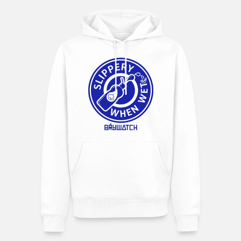 Baywatch Slippery When Wet - Sweat à capuche Premium bio Homme - blanc
