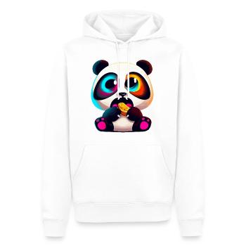 Netter Panda frisst Illustration - Männer Premium Bio Hoodie - Weiß - Vorne - Nico (187cm)