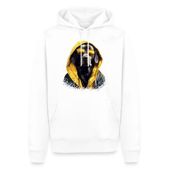 Urban Retriever: Streetwise Labrador Vibes - Männer Premium Bio Hoodie - Weiß - Vorne - Nico (187cm)