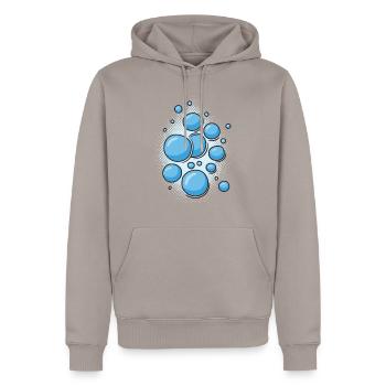 Bulles - Sweat à capuche Premium bio Homme - taupe - Devant - Nico (187cm)