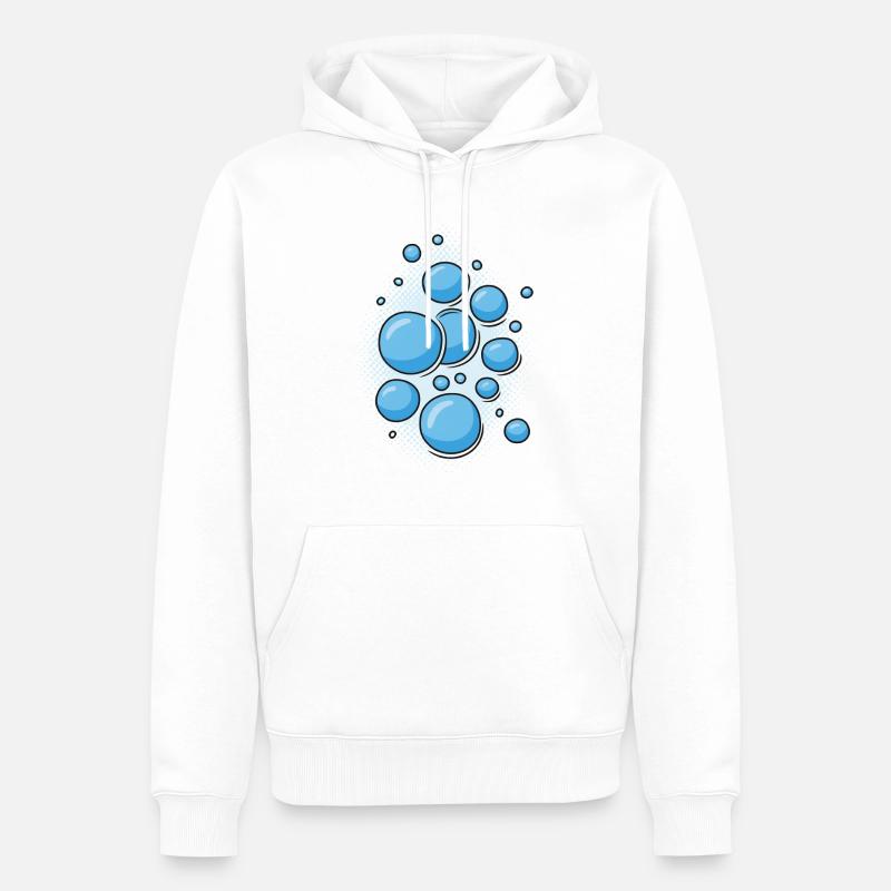 Bulles - Sweat à capuche Premium bio Homme - blanc