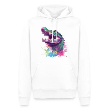 Alligator Krokodil Kaiman Reptil Raubtier Tier - Männer Premium Bio Hoodie - Weiß - Vorne - Nico (187cm)