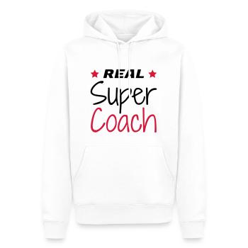 Coach / Coaching / Entraineur / Sport - Sweat à capuche Premium bio Homme - blanc - Devant - Nico (187cm)