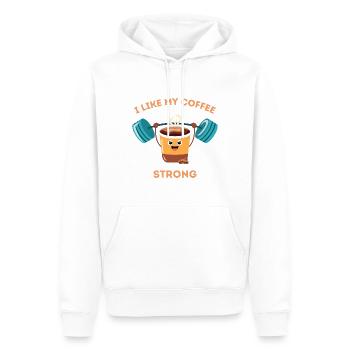I like my coffee strong - Bodybuilding espresso - Men’s Premium Organic Hoodie - white - Front - Nico (187cm)