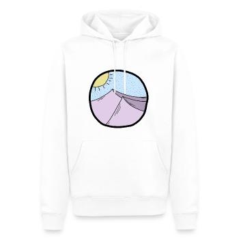 circle hills - Männer Premium Bio Hoodie - Weiß - Vorne - Nico (187cm)