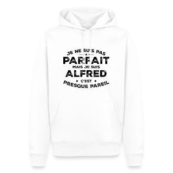 Alfred Ein Vorname, eine Haltung Alfred Humor - Männer Premium Bio Hoodie - Weiß - Vorne - Nico (187cm)