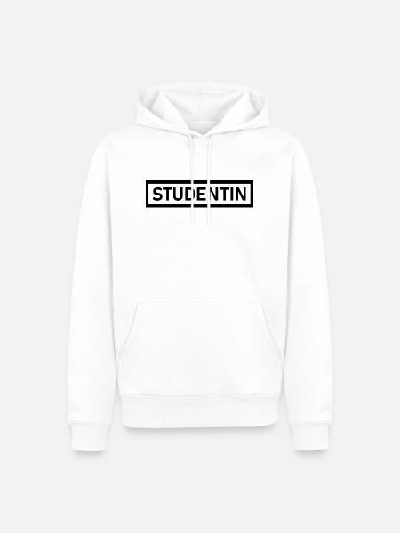Studentin Schwarz Modern Simple Design - Männer Premium Bio Hoodie - Weiß