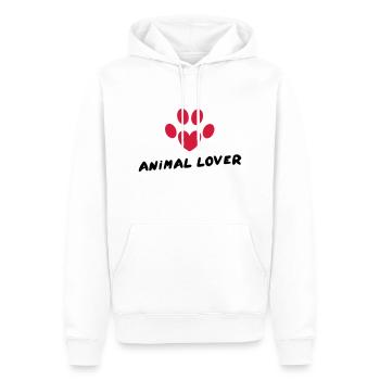 Animal Lover - Sweat à capuche Premium bio Homme - blanc - Devant - Nico (187cm)
