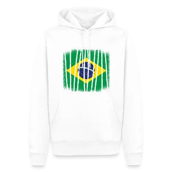 Brésil Drapeau Brésilien Drapeau Amérique du Sud - Sweat à capuche Premium bio Homme - blanc - Devant - Nico (187cm)
