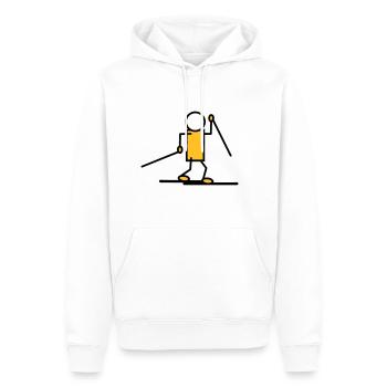Ski - Langlauf - V2 - Männer Premium Bio Hoodie - Weiß - Vorne - Nico (187cm)
