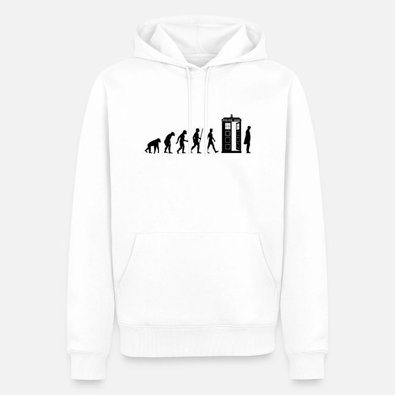 Evolution Tardis - Sweat à capuche Premium bio Homme - blanc