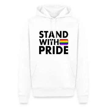 Stand with pride - Sweat à capuche Premium bio Homme - blanc - Devant - Nico (187cm)
