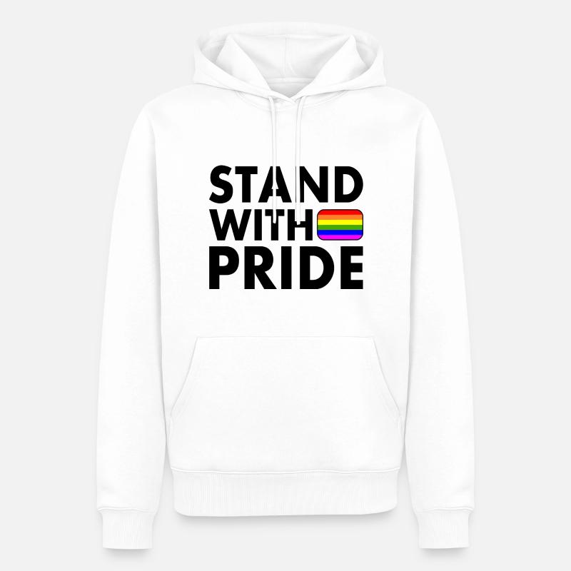 Stand with pride - Männer Premium Bio Hoodie - Weiß