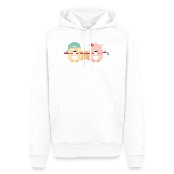 BEAVER KIDS - Männer Premium Bio Hoodie - Weiß - Vorne - Nico (187cm)