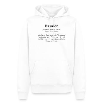 Bruder - schöne und liebe Erklärung - Männer Premium Bio Hoodie - Weiß - Vorne - Nico (187cm)