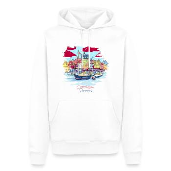 Danemark Copenhague T-shirt Danois Danois - Sweat à capuche Premium bio Homme - blanc - Devant - Nico (187cm)