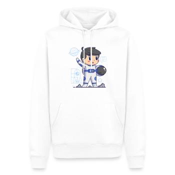 Voyage spatial Planètes Astronomie Enfants Astronaute - Sweat à capuche Premium bio Homme - blanc - Devant - Nico (187cm)