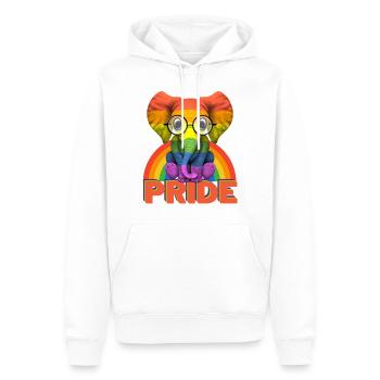 Regenbogen Elefant Gay Queers LGBT Gay Pride - Männer Premium Bio Hoodie - Weiß - Vorne - Nico (187cm)