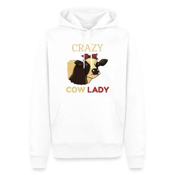 Kuh tshirt, Kuh Lady- Ferme - Sweat à capuche Premium bio Homme - blanc - Devant - Nico (187cm)