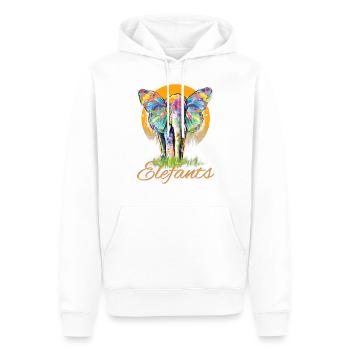 Elefant - Safari Tshirt - Männer Premium Bio Hoodie - Weiß - Vorne - Nico (187cm)