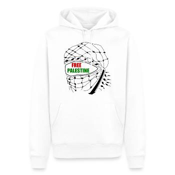 Free palestine - Sweat à capuche Premium bio Homme - blanc - Devant - Nico (187cm)