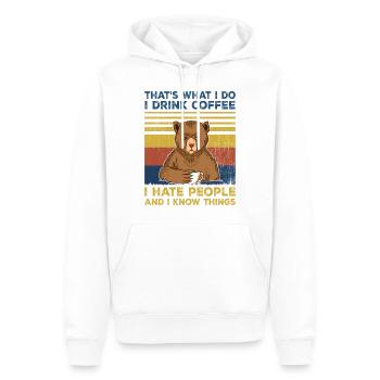 C’est ce que je fais, je bois du café-café des cadeaux - Sweat à capuche Premium bio Homme - blanc - Devant - Nico (187cm)