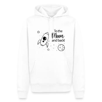 To the Moon and back - Men’s Premium Organic Hoodie - white - Front - Nico (187cm)