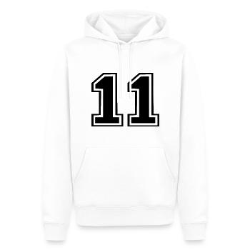 11 - Men’s Premium Organic Hoodie - white - Front - Nico (187cm)