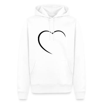 Herz // Liebe // Valentinstag // Geburtstag - Männer Premium Bio Hoodie - Weiß - Vorne - Nico (187cm)