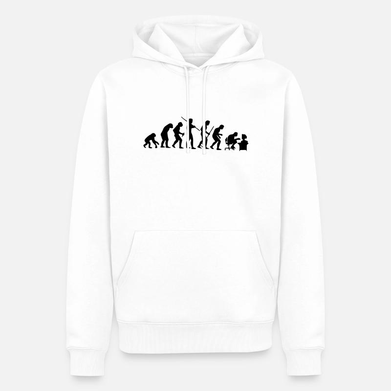 evolution - Männer Premium Bio Hoodie - Weiß