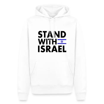 stand with israel - Männer Premium Bio Hoodie - Weiß - Vorne - Nico (187cm)