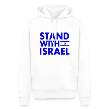 Stand with israel - Männer Premium Bio Hoodie - Weiß - Vorne - Nico (187cm)