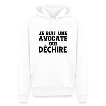 Je suis une avocate qui déchire - Sweat à capuche Premium bio Homme - blanc - Devant - Nico (187cm)