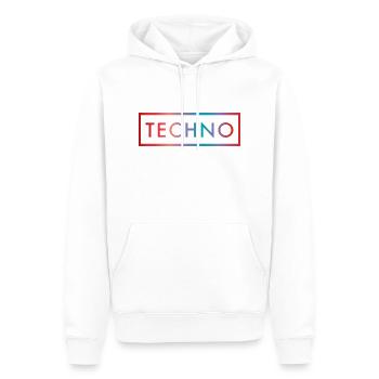 Techno Color Minimal Gift - Sweat à capuche Premium bio Homme - blanc - Devant - Nico (187cm)